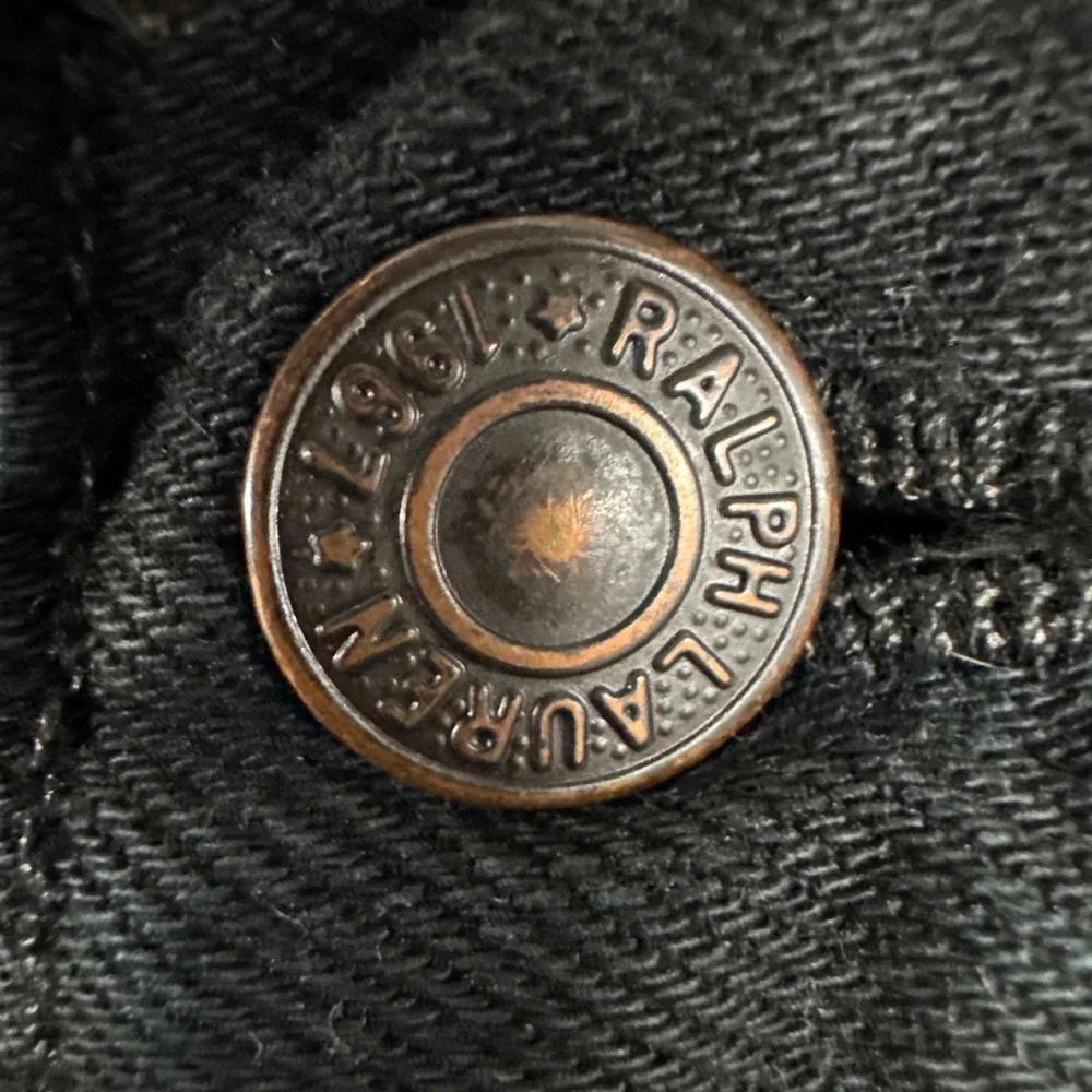 Polo Ralph Lauren Jeans Mens 42x32 Black Vintage 67 Hudson Straight Leg Denim